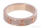 Rose Gold Diamond Paved Love Ring