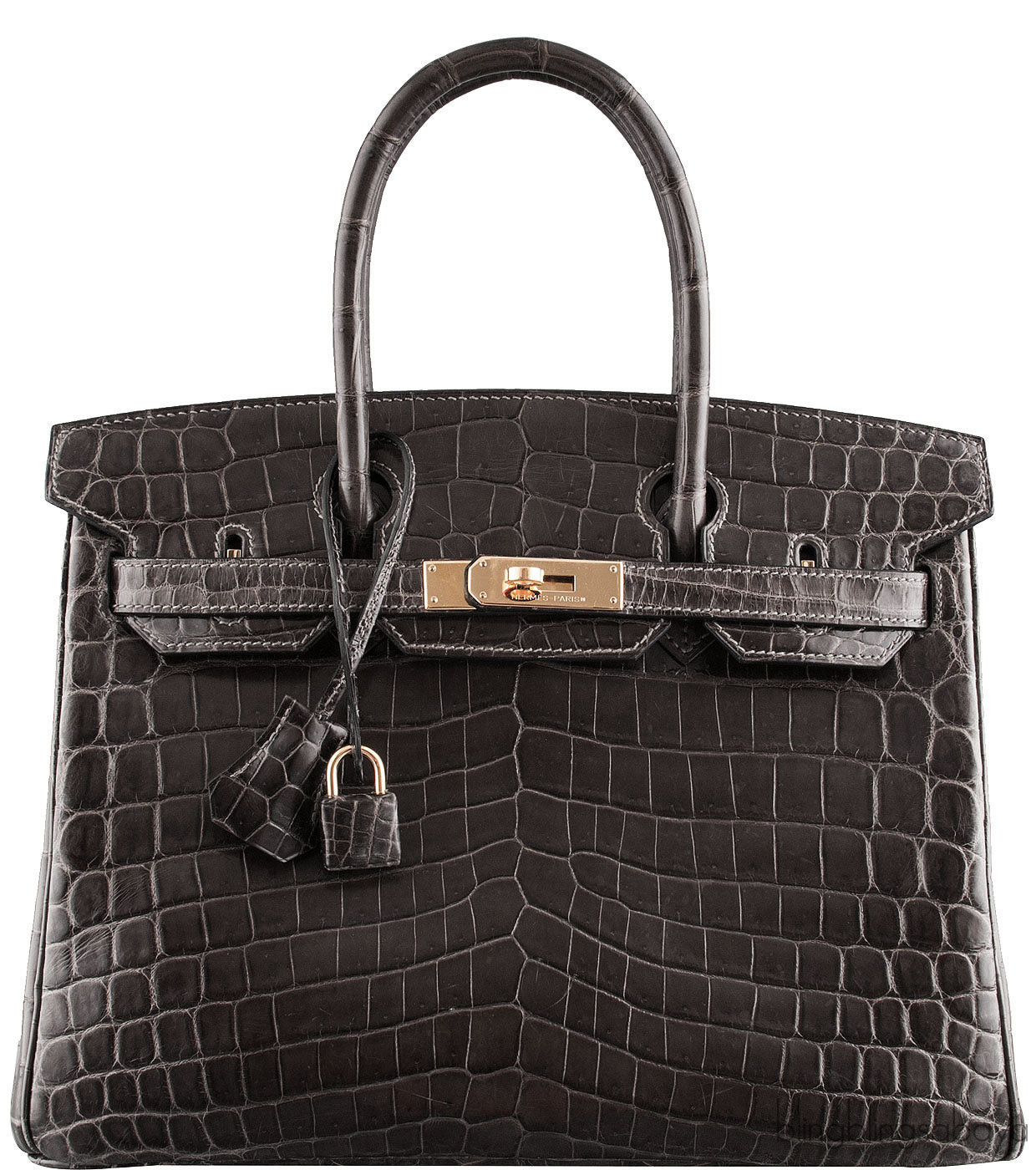 Birkin 30 Graphite Crocodile GHW