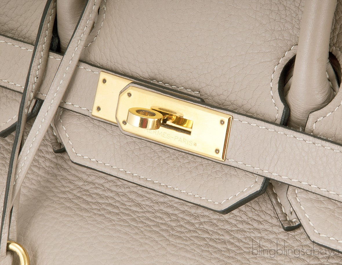 Birkin 35 Gris Tourterelle GHW