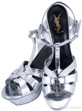 Tribute Crocodile Print Silver Patent
