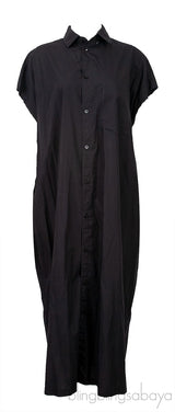 Black Oversized Shirt Dress