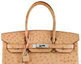 Birkin 30 Natural Gold Ostrich PHW
