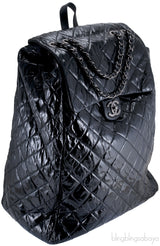 Black Quilted Shopping Trolley Bag
