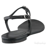 Black T-strap Thong CC Sandals