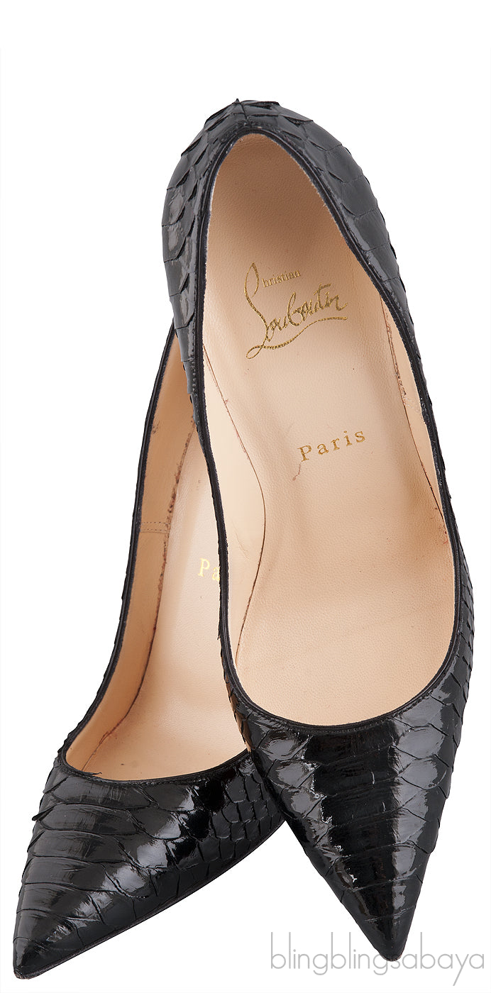 Black Python So Kate Heels