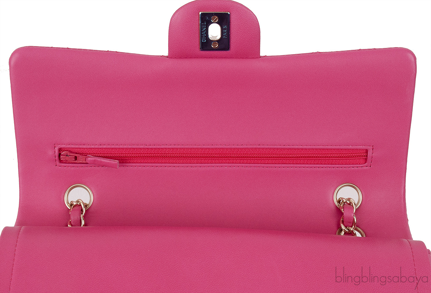 Fuchsia Classic Medium Double Flap Bag