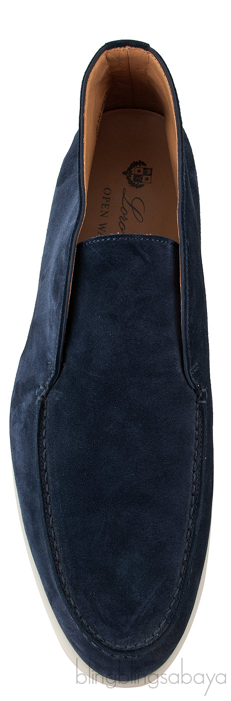 Navy Blue Open Walk Suede Loafer