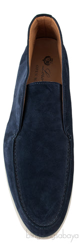 Navy Blue Open Walk Suede Loafer