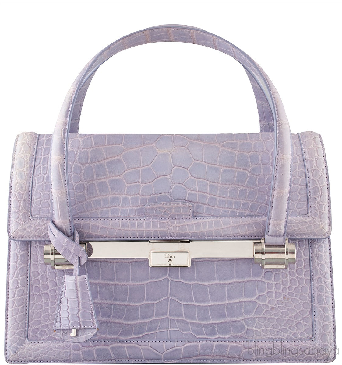 Christian Dior Mitzah Lilac  Crocodile Medium Tote