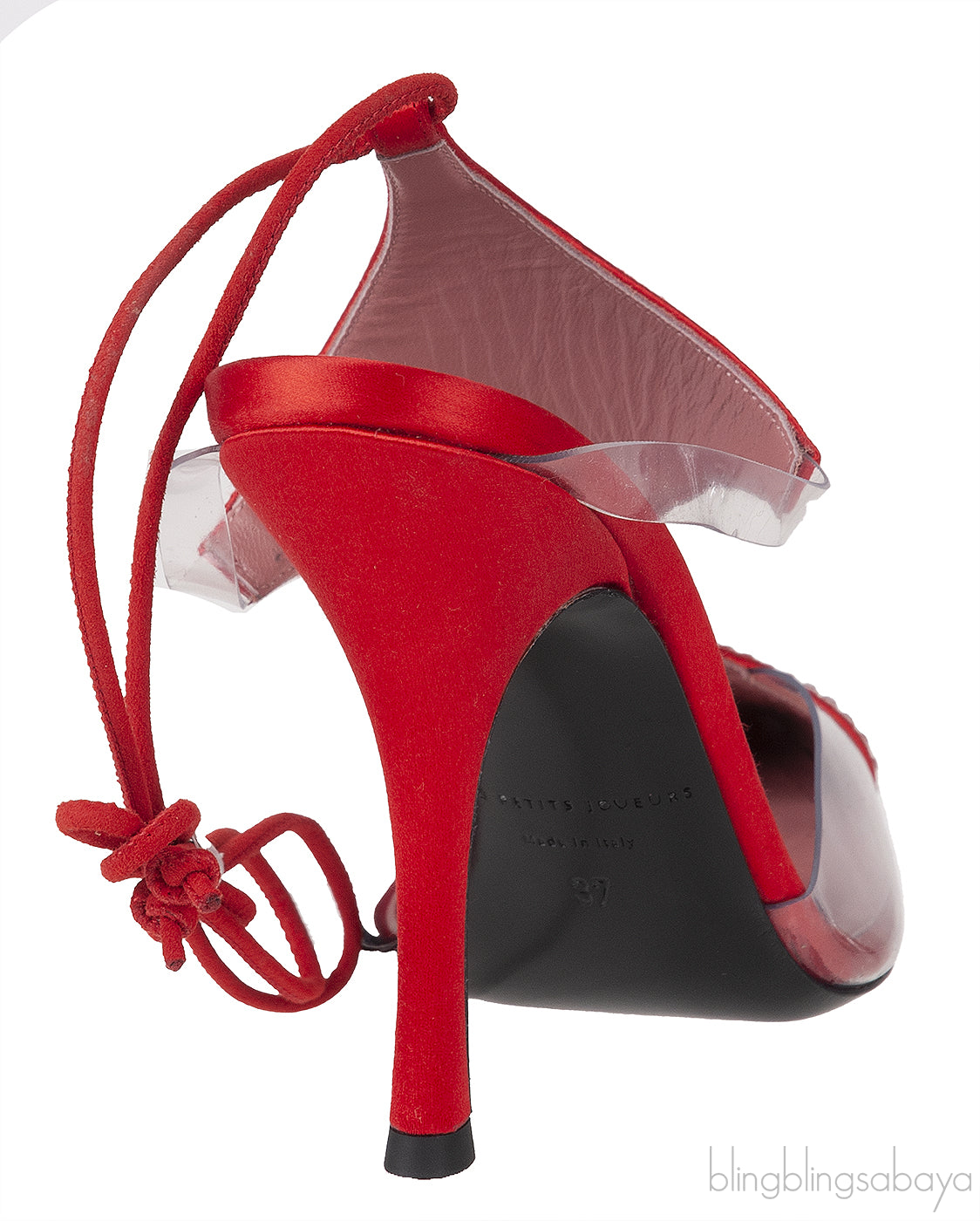 Red Satin Virgo Crystal Pump