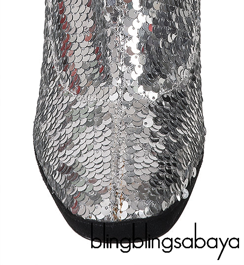 Silver Sequins 105 Bootie
