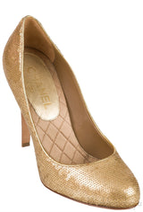 Metallic Gold Sequin Heels