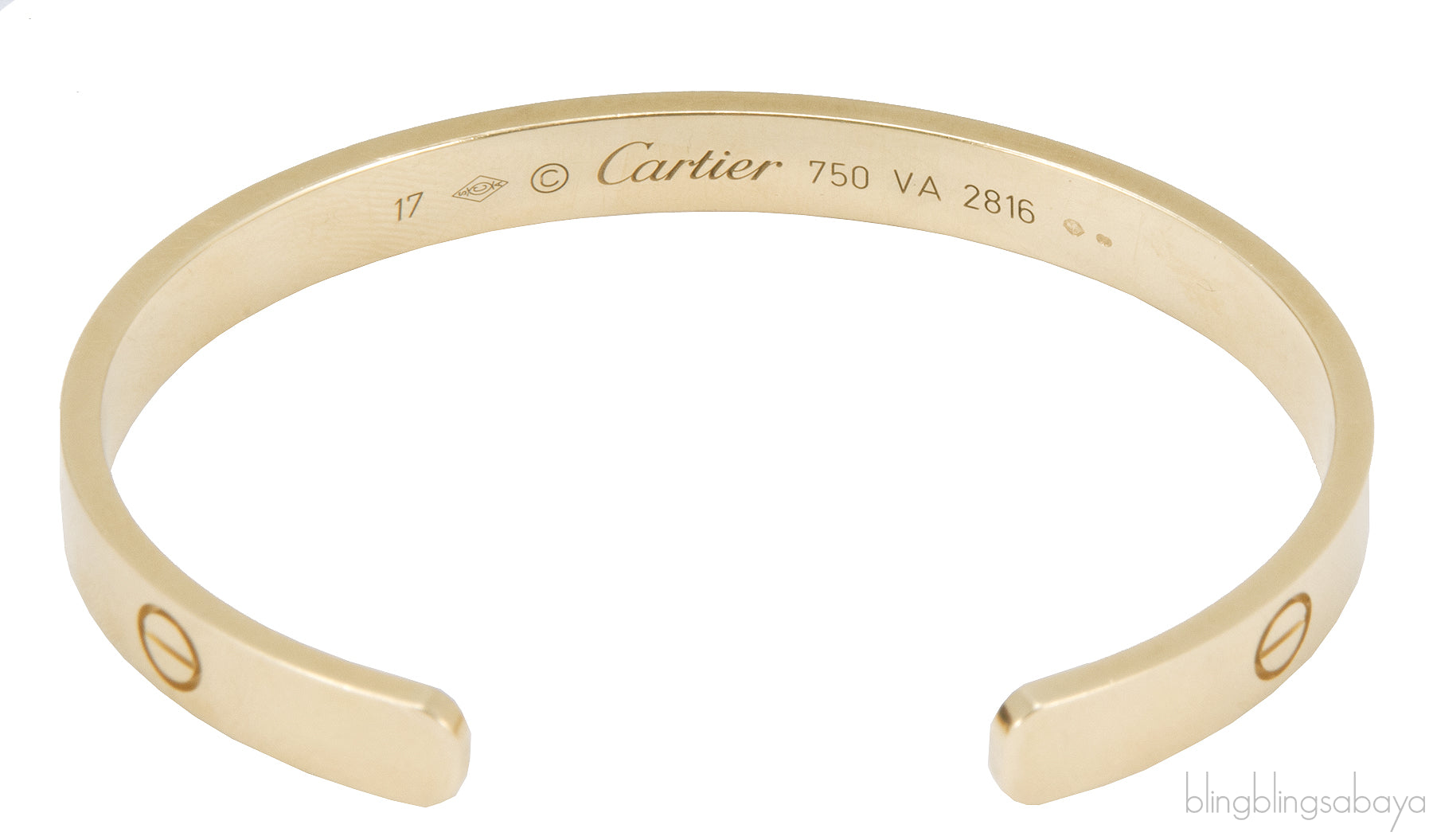LOVE Open Cuff Yellow Gold Bracelet