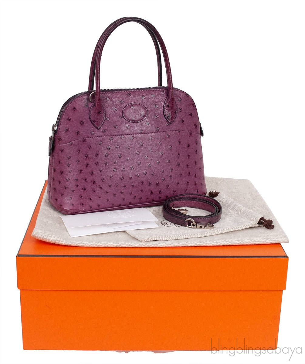Bolide 27 Purple Ostrich Bag PHW