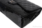 Classic Black Patent Jumbo Quilted Bag