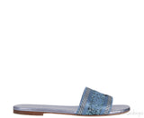 Dway Blue Grey Crystal Flat Slide
