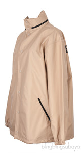 Beige Logo Hoodie Windbreaker