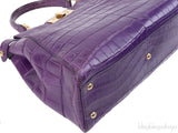 Fendi Purple Crocodile Medium Peekaboo GHW
