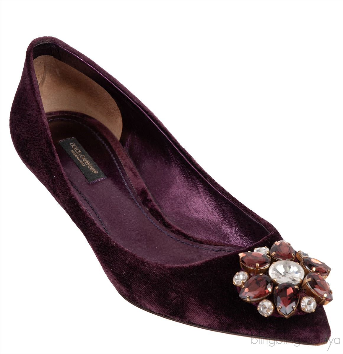 Dark Purple Velvet Mini Kitten Heels
