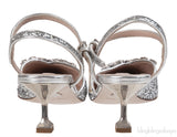 Miu Miu Brooch Silver Glitter Pump