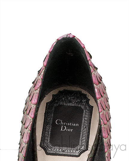 Bi-color Ombre Python Heels