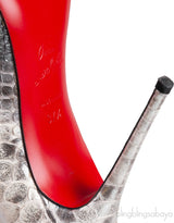 Mega Vamp 100 Silver Python Lace Up Pump