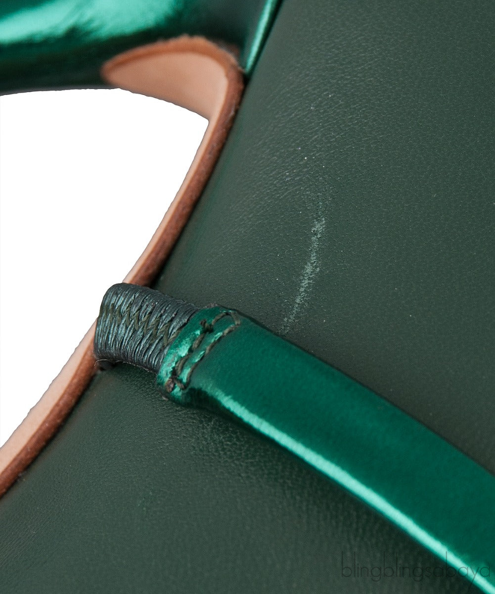 Dark Green Maureen Leather Mules
