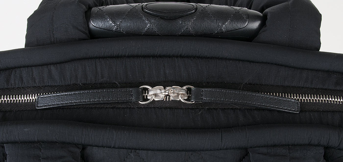 Black Quilted Nylon Cocoon Trolley Rolling Case