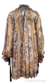 Vintage Multicolor Print Mini Dress