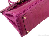 Birkin 25 Rose Sheherazade Crocodile