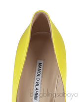 Manolo Blahnik Yellow Satin Hangisi Pump