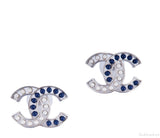 CC Pearl / Blue Stone Earrings