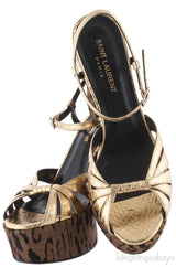 Gold Python Candy Platform Sandals