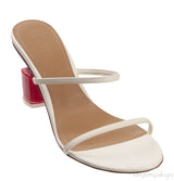 Loewe White Nail Polish Leather Mule