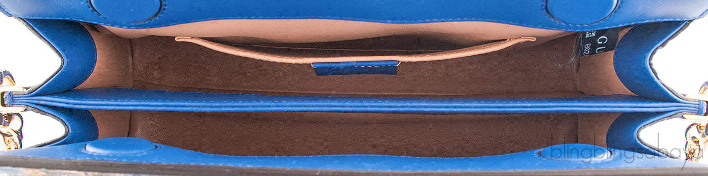 Ophidia Crocodile Blue Shoulder Bag