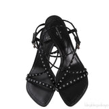 Black Monogram Citizen Strappy Sandals
