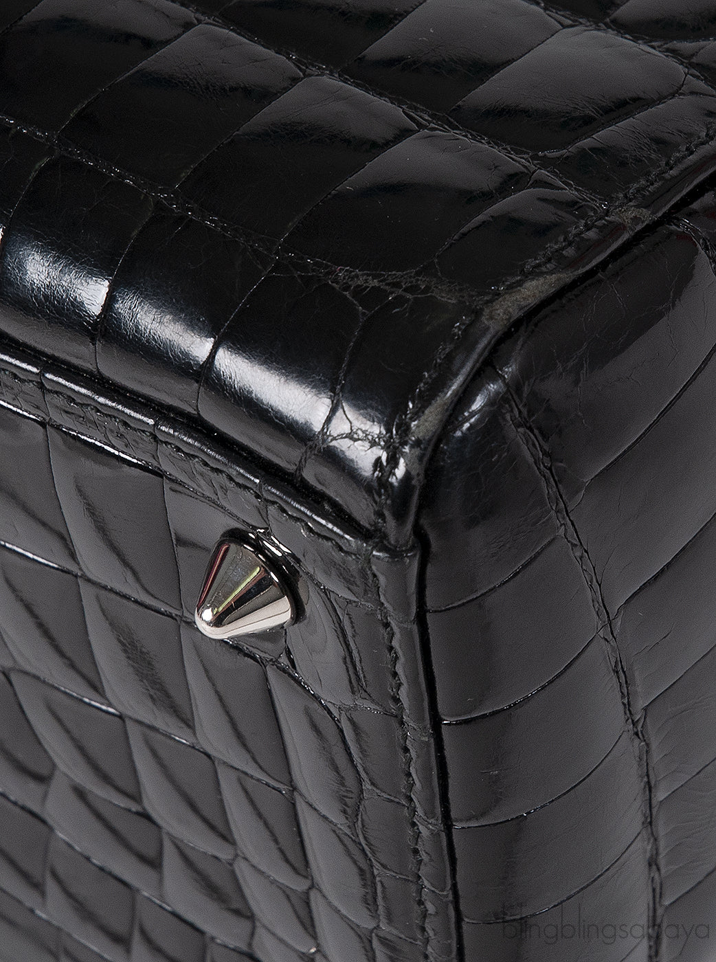 Christian Dior Lady Dior Black Medium Crocodile PHW