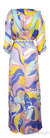 Hoodie Multicolor Print Cover-up