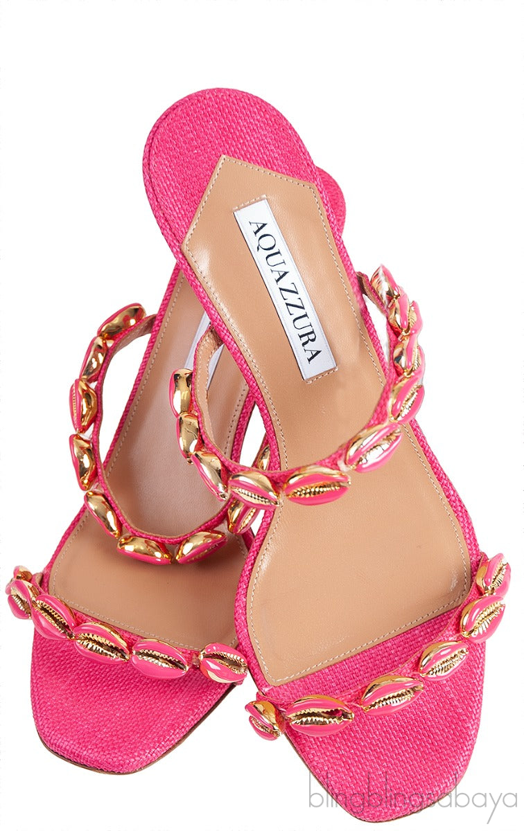 Off to Bali 75 Shell Emb Raffia Sandals