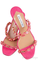 Off to Bali 75 Shell Emb Raffia Sandals