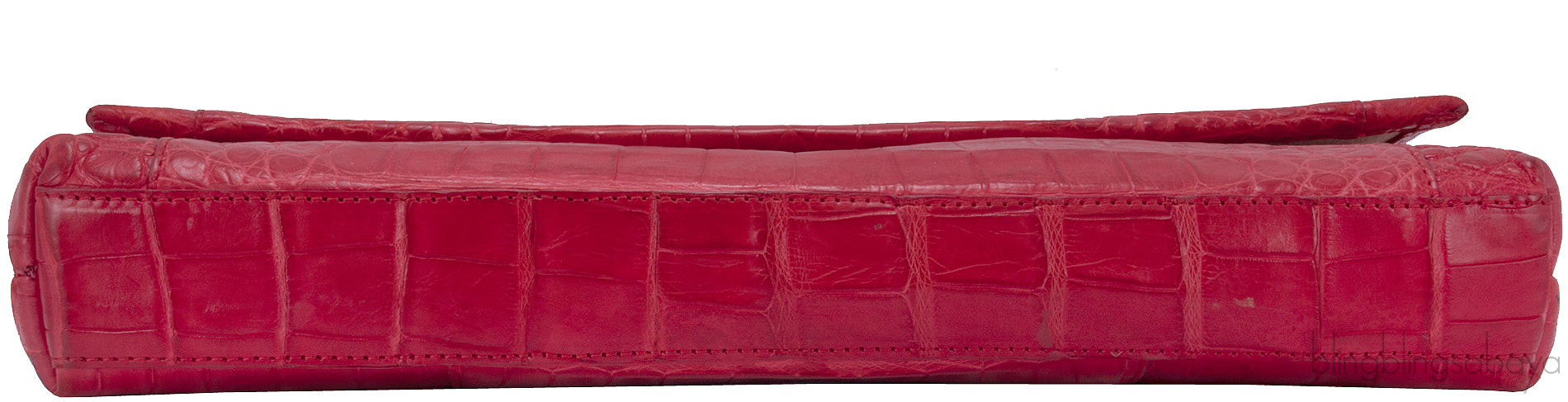 Pinkish Red Crocodile Fold-over Clutch*
