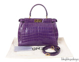 Fendi Purple Crocodile Medium Peekaboo GHW