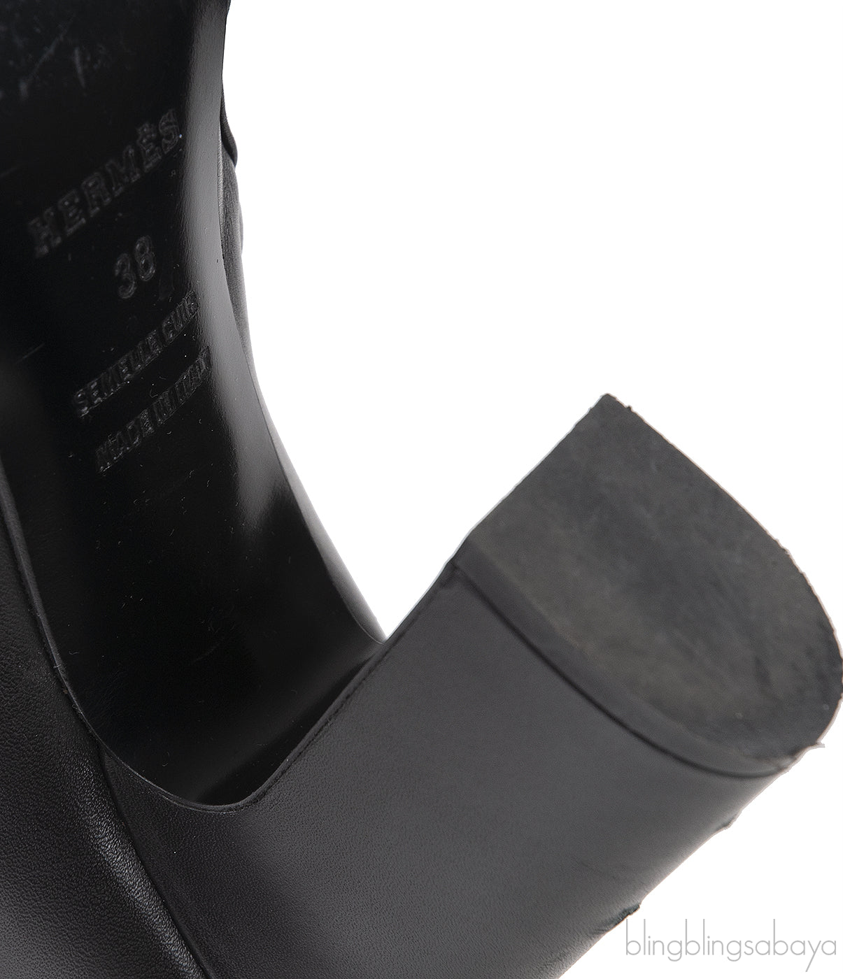 Hermes Black Leather and Fur Ankle Boots