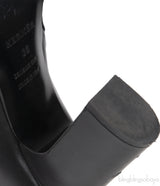 Hermes Black Leather and Fur Ankle Boots