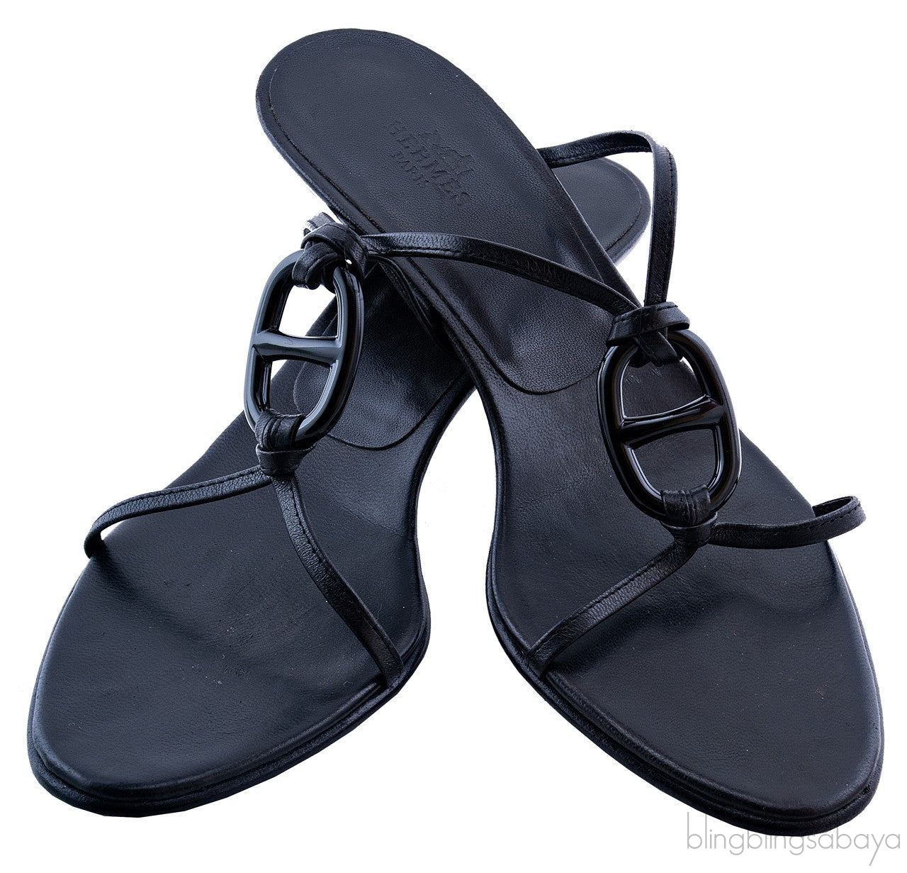 Black \"Kiss\" Sandals