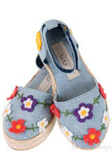 Blue Denim Floral Kids Espadrille