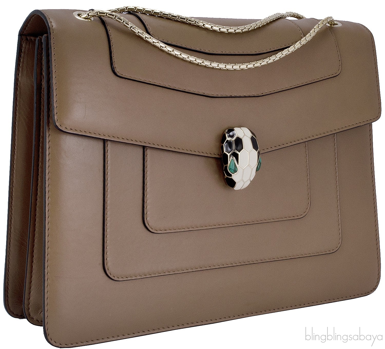 Serpenti Petra Brown Shoulder Bag