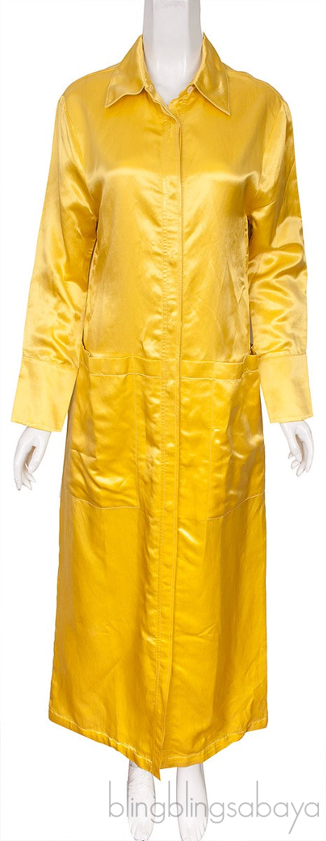 Yellow Satin Dress
