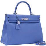 Kelly 35 Blue Paradise Taurillon Clem.