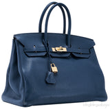 Birkin 35 Navy Blue Taurillon Clem.